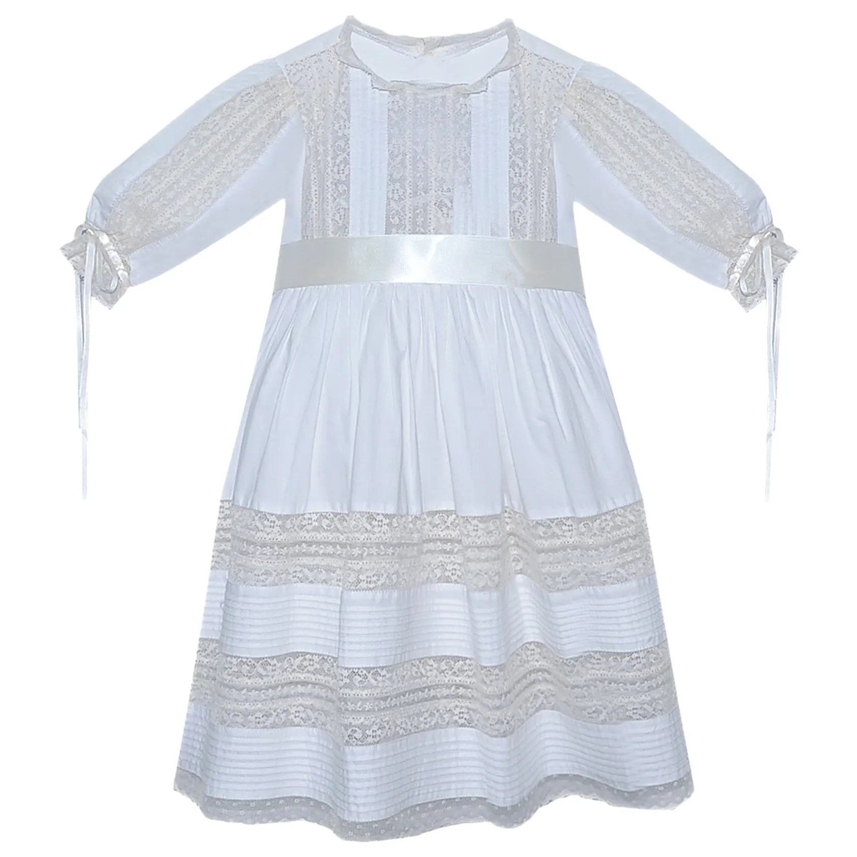 Ella Jane Dress- White w/ Ecru Lace