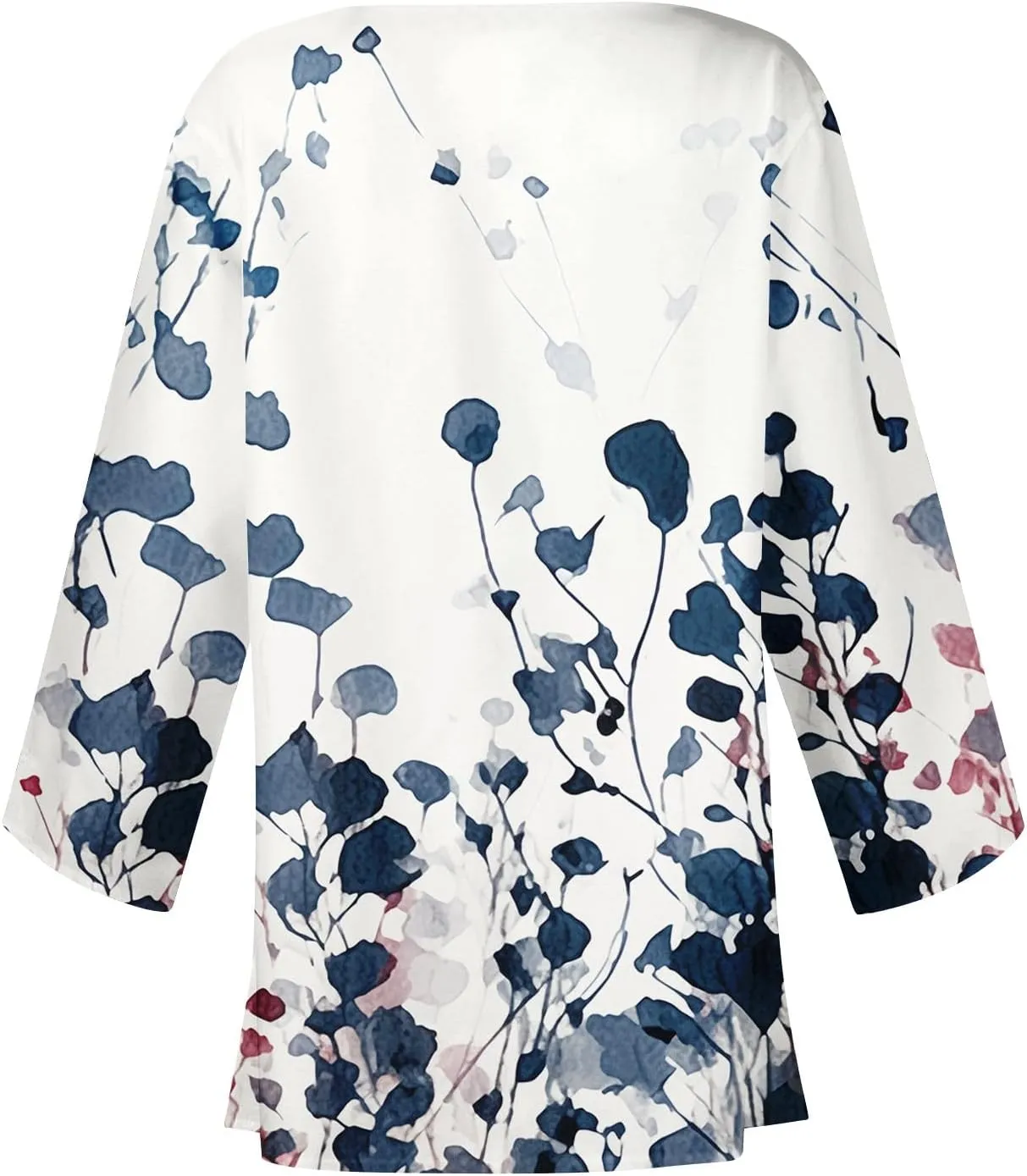 Hawaiian Boho Lightweight Jackets for Women Floral Print Puff Sleeve Kimono Cardigan Loose Cover Up Casual Blouse Top
