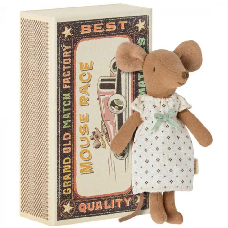 Maileg - Big Sister mouse in box - bow dress