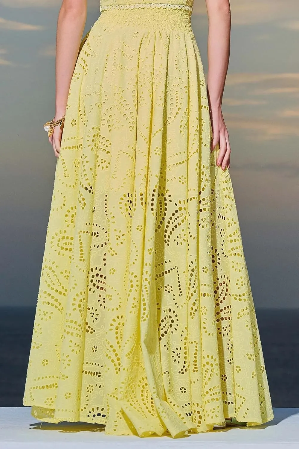 Melliflo Women's Summer 2 Piece Outfits Tank Crop Tops Long Skirt Set Sleeveless Maxi Dress with Pocket Nightclub Party Dress