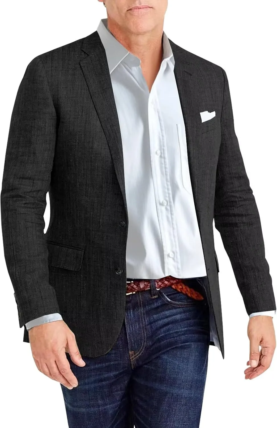 Mens Casual Blazer Regular Fit Linen Suit Jacket and Sports Coat Lightweight Men's Suit Separates