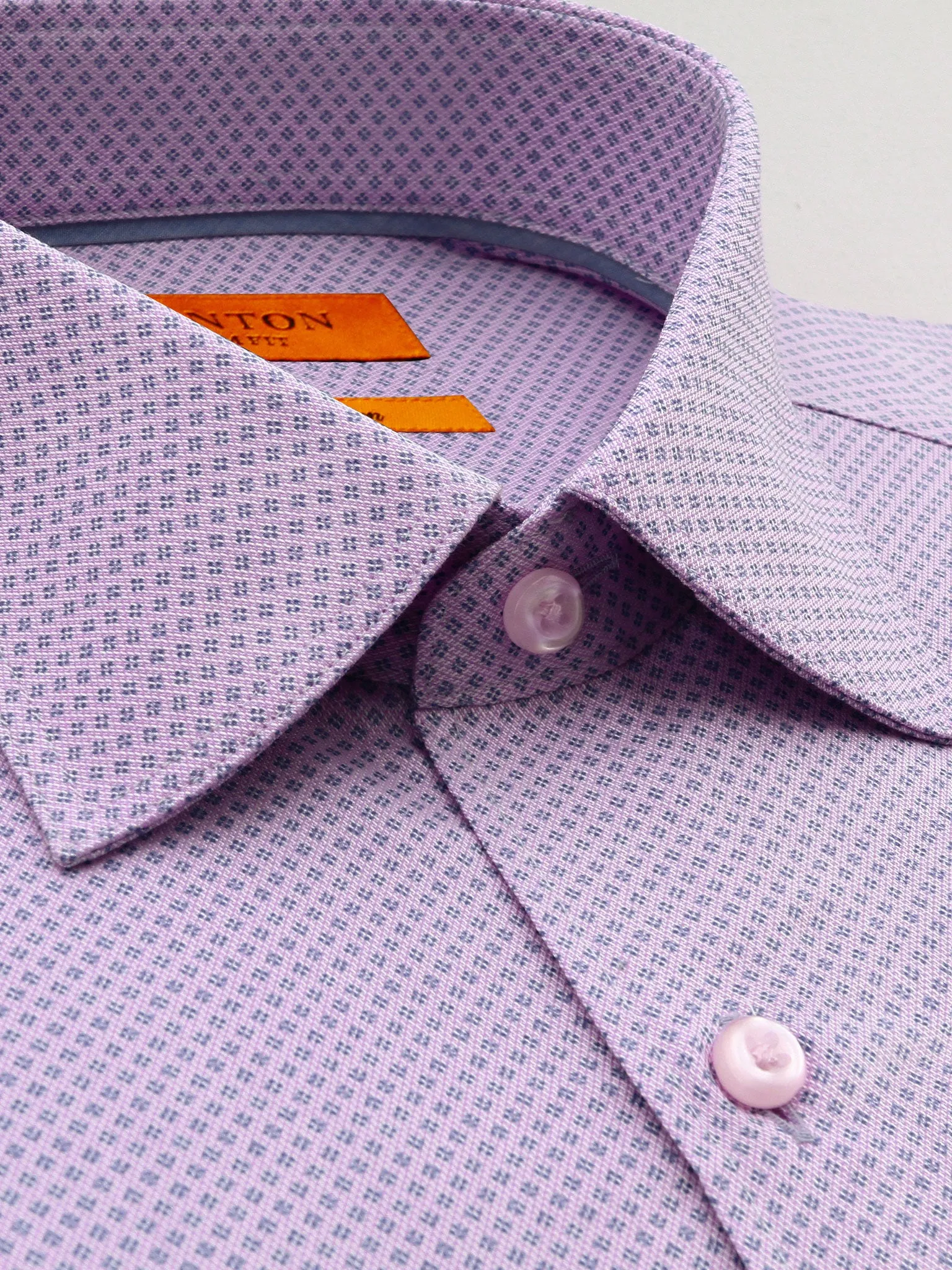 Pink purple navy print slim fit Curtis cotton shirt
