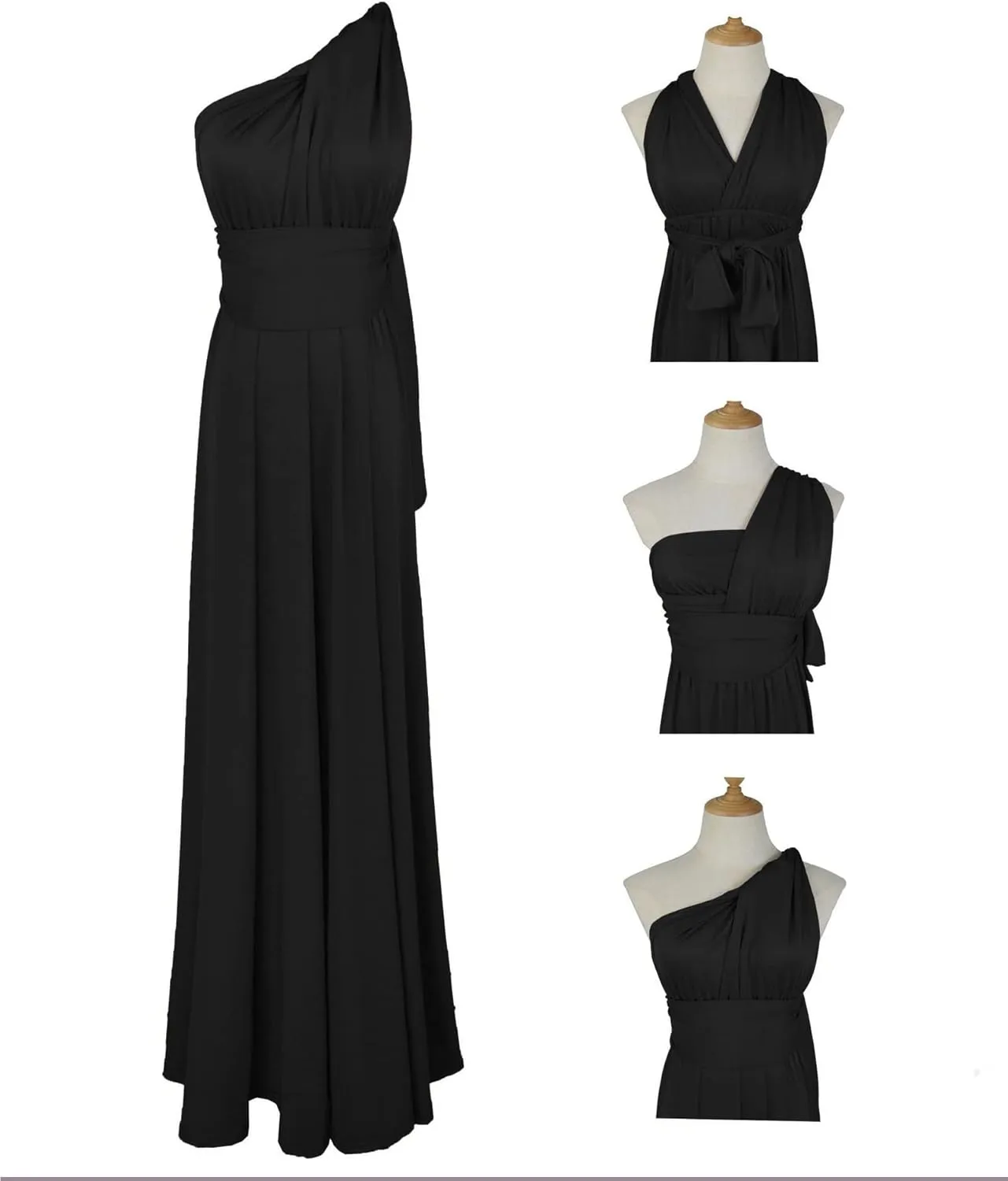 Sexyshine Women's Backless Gown Dress Convertible Multi-Way Wrap Halter Cocktail Dress Bandage Bridesmaid Long Dresses