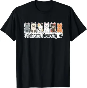 Shirt for Cat Lovers Celebrate Diversity Pet Owner Funny Cat T-Shirt