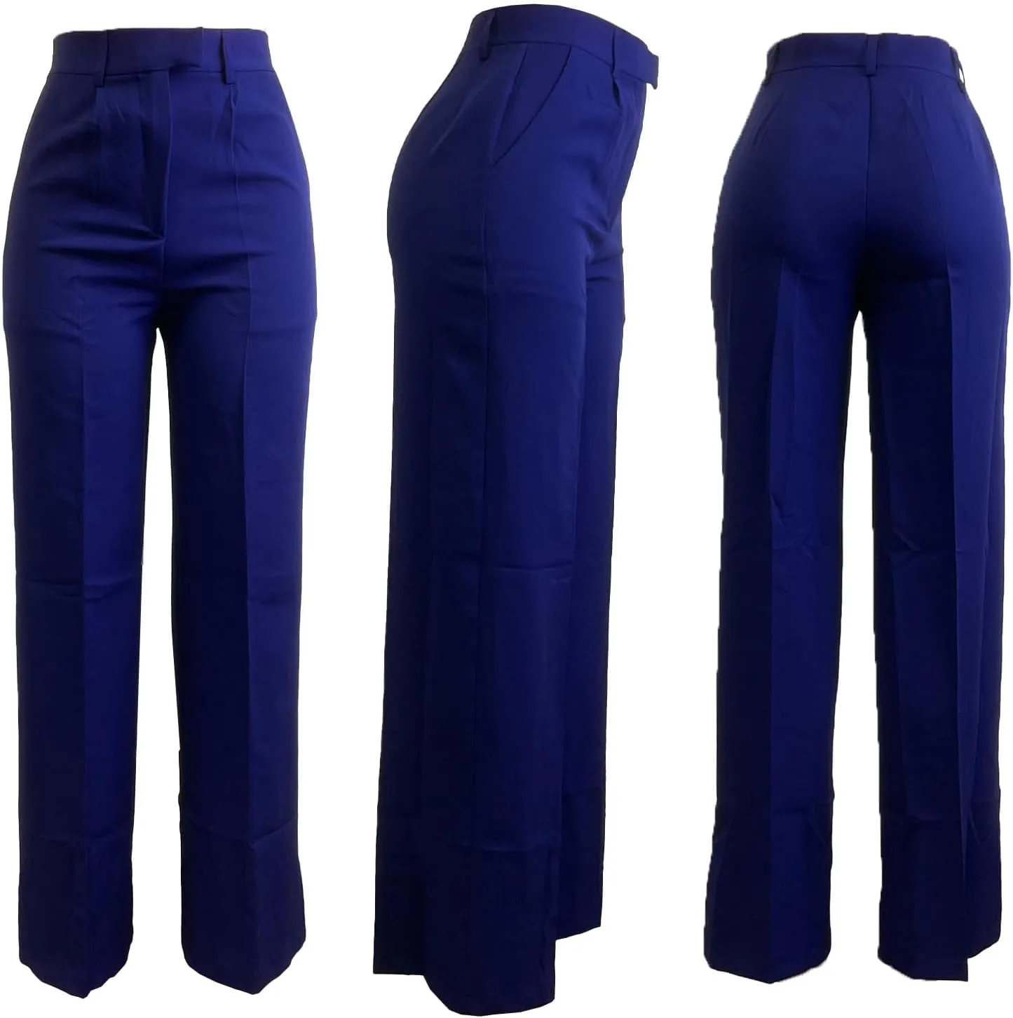 Unybwonn Women Wide Leg Dress Pants High Waisted Straight Leg Business Slacks Work Pants Casual Button Down Trousers
