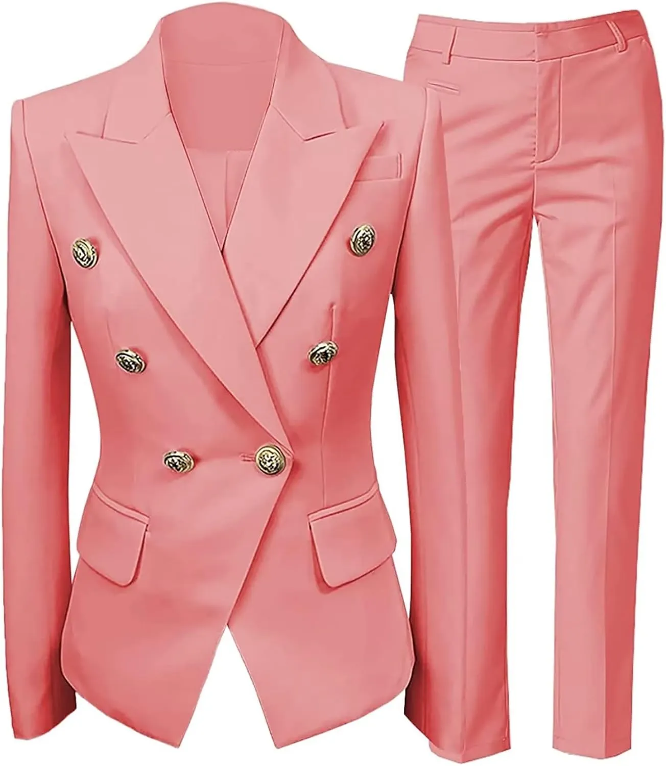 Women's Blazer Suits 2 Piece Solid Work Pant Suit for Women Business Office Lady Suits Sets (Blazer Pants